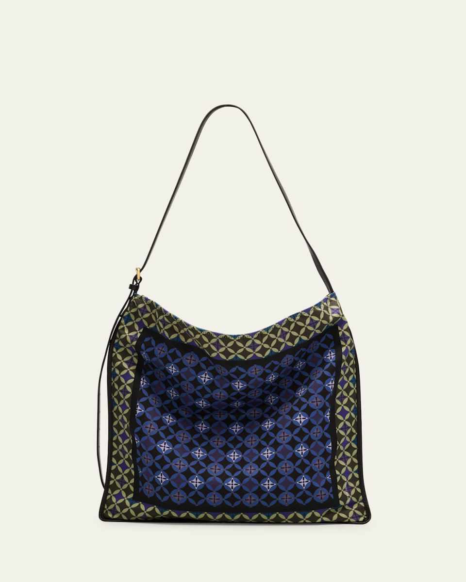 Medium Geometric Scarf Hobo Bag